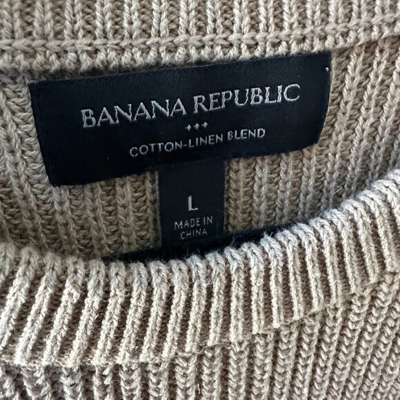 Banana Republic Tan & Cream Striped Large Sweater - Picture 3 of 12